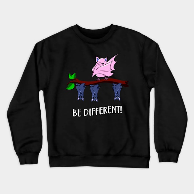 Dare to Be Different Funny Dabbing Bat Fun Crewneck Sweatshirt by Foxxy Merch